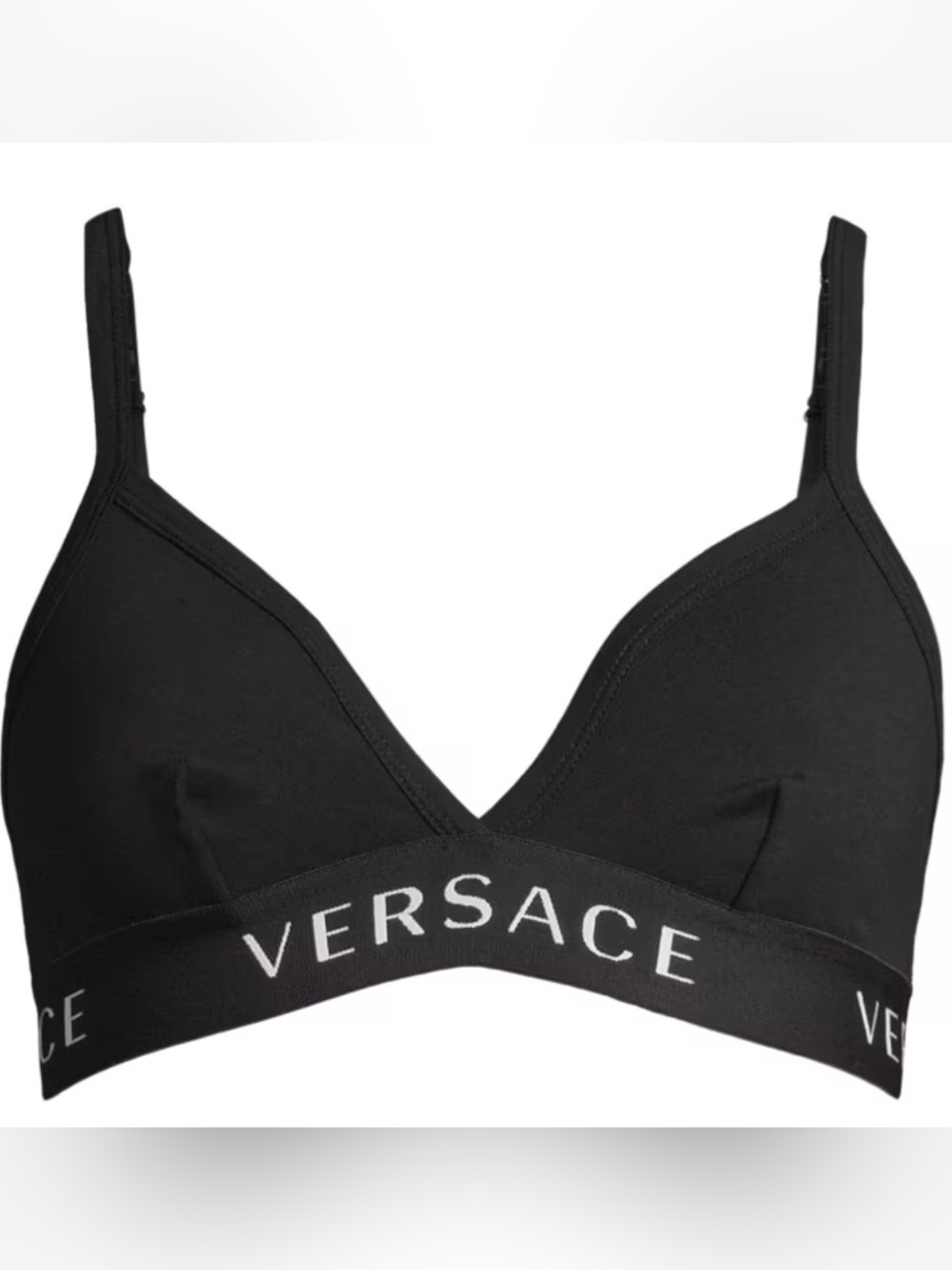 Authentic ! Versace Black Logo Triangle Bralette